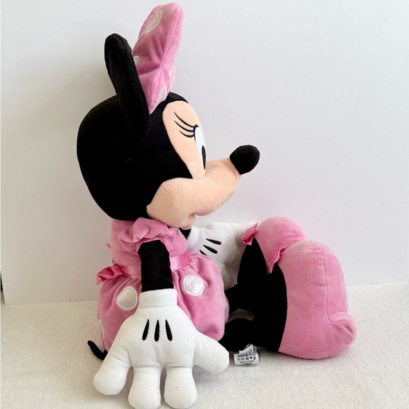 Disney Minnie Mouse Plush 27” Stuffed Animal Pink Polka Dot Bow and Dress - Picture 3 of 16